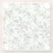 Dessous-de-verre En Verre Aquarelle Variée Holly Motif Noël (Dos)
