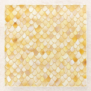 Dessous-de-verre En Verre Aquarelle Wonky Gold Parties scintillant métal sir
