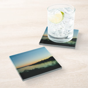 Dessous-de-verre En Verre Aquarelles sur la photo couleur Horizon