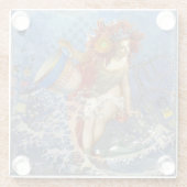 Dessous-de-verre En Verre Aquarius Mermaid Bleu gothique (Dos)