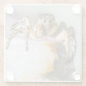 Dessous-de-verre En Verre Araignée Brown et blanche sur White Rock (Dos)