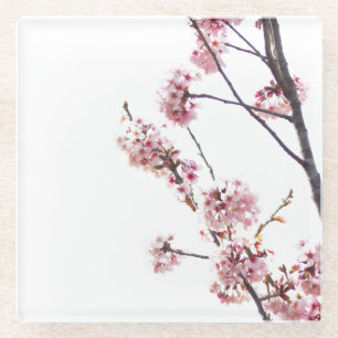 Dessous-de-verre En Verre Arbre à cerisiers en fleurs