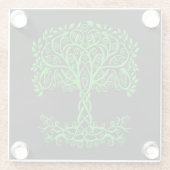 Dessous-de-verre En Verre Arbre Celtique Vert De Vie (Dos)