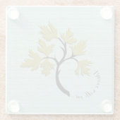 Dessous-de-verre En Verre Arbre dansant personnalisé Vert olive (Dos)