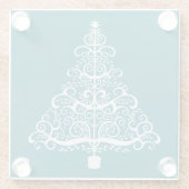 Dessous-de-verre En Verre Arbre de Noël blanc Turquoise (Dos)
