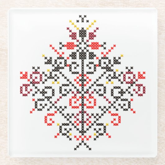 DESSOUS-DE-VERRE EN VERRE ARBRE DE VIE (Devant)