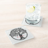 Dessous-de-verre En Verre Arbre de vie Thunder_Cove (Incliné)