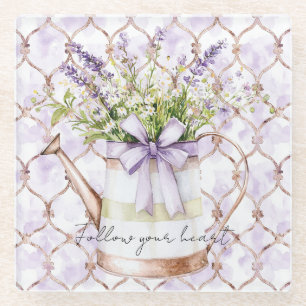 Dessous-de-verre En Verre Arc de Fleurs de Lavande  