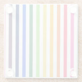 Dessous-de-verre En Verre Arc-en-ciel et rayures blanches (Dos)