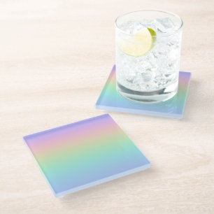 Dessous-de-verre En Verre Arc-en-ciel pastel