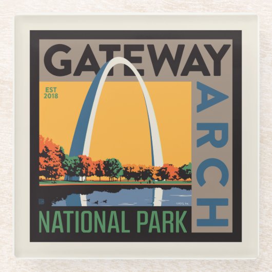 Dessous-de-verre En Verre Arche de passerelle | St. Louis, Missouri (Devant)