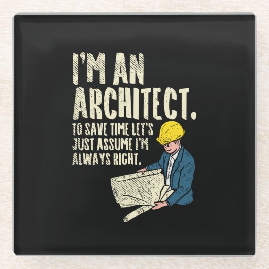 Dessous-de-verre En Verre Architect - I'm (Devant)