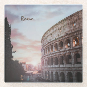 Dessous-de-verre En Verre Architecture antique Rome coucher de soleil ville