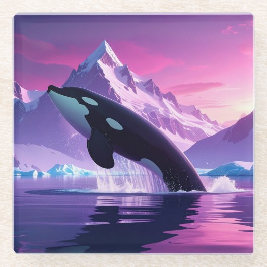 Dessous-de-verre En Verre Arctic Whale Mousepad (Devant)