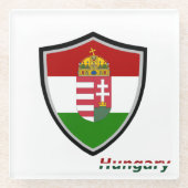 Dessous-de-verre En Verre Armoiries de la Hongrie (Devant)