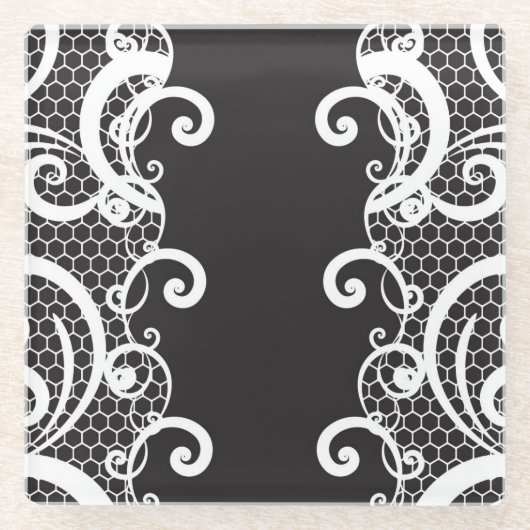 Dessous-de-verre En Verre Arrière - plan 1 de dentelle (Devant)