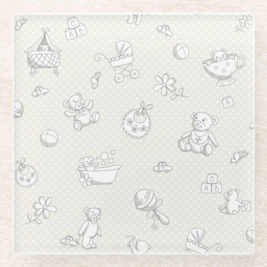 Dessous-de-verre En Verre Arrière - plan de bébé (Devant)