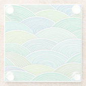 Dessous-de-verre En Verre Arrière - plan des vagues vertes abstraites (Dos)