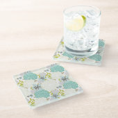 Dessous-de-verre En Verre arrière - plan floral (Incliné)