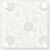 Dessous-de-verre En Verre Arrière - plan floral (Dos)