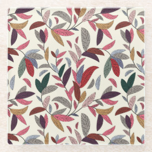 Dessous-de-verre En Verre Arrière - plan floral 2