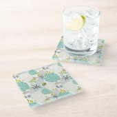 Dessous-de-verre En Verre Arrière - plan floral 5 (Incliné)