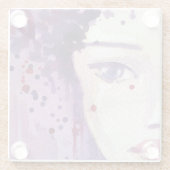 Dessous-de-verre En Verre Arrière - plan peint d'aquarelle (Dos)