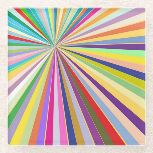 Dessous-de-verre En Verre Arrière - plan rayé frais (Devant)