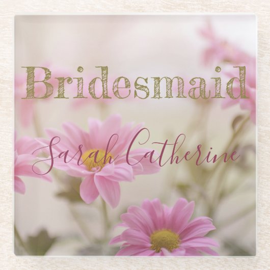 Dessous-de-verre En Verre Arrière - plan romantique de marguerites Dessous d (Devant)