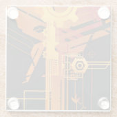 Dessous-de-verre En Verre Arrière - plan tramé technique (Dos)