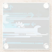 Dessous-de-verre En Verre Arrière - plan tramé technique 3 (Dos)