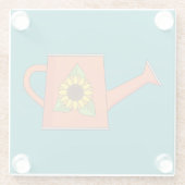 Dessous-de-verre En Verre Arrosage orange avec tournesol (Dos)