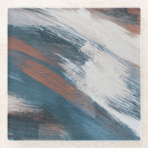 Dessous-de-verre En Verre Art Abstrait : Brush Strokes Versatile.