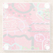 Dessous-de-verre En Verre Art Abstrait en rouge (Dos)