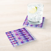 Dessous-de-verre En Verre Art Abstrait rouge vif jaune (Incliné)