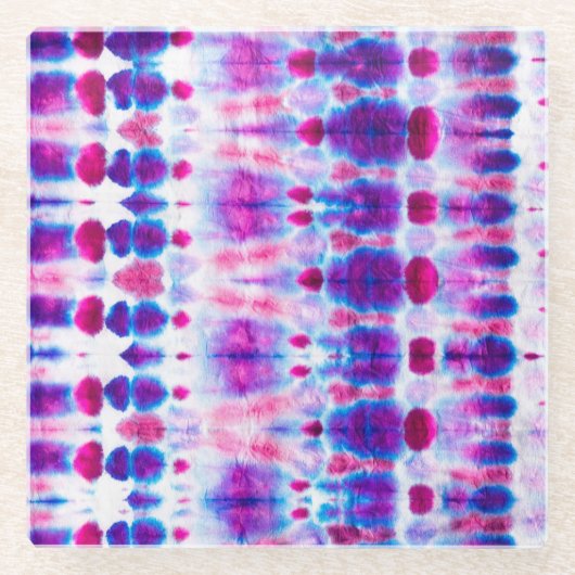 Dessous-de-verre En Verre Art Abstrait rouge vif jaune (Devant)