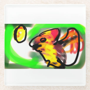 Dessous-de-verre En Verre Art de la chauve-souris frugivore