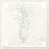 Dessous-de-verre En Verre Art de l'ananas tropical rustique (Dos)
