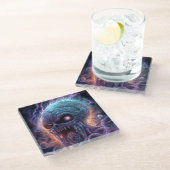 Dessous-de-verre En Verre Art de l'espace monstre (Incliné)