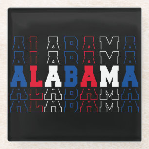 Dessous-de-verre En Verre Art de mots empilés de l'Alabama