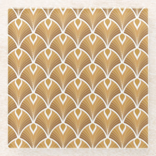 Dessous-de-verre En Verre Art déco classique : motif géométrique.