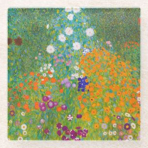 Dessous-de-verre En Verre Art floral de cottage vintage de Gustav Klimt