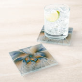 Dessous-de-verre En Verre Art Fractal De L'Imaginaire Abstrait En Plein Esso (Incliné)