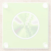Dessous-de-verre En Verre Art Fractal Vert Lime Moderne (Dos)