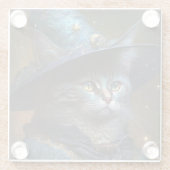 Dessous-de-verre En Verre Art Imaginaire Chat Witch (Dos)