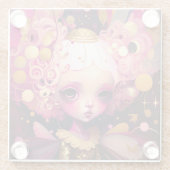 Dessous-de-verre En Verre Art Imaginaire Fairy Rose (Dos)