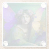Dessous-de-verre En Verre Art Imaginaire Fée Vert Violet (Dos)