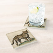 Dessous-de-verre En Verre Art léopard fort médiéval (Incliné)