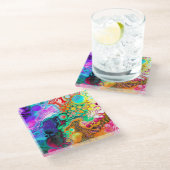 Dessous-de-verre En Verre Art moderne Abstrait des fluides (Incliné)