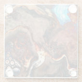 Dessous-de-verre En Verre Art moderne Brown, bleu et orange (Dos)